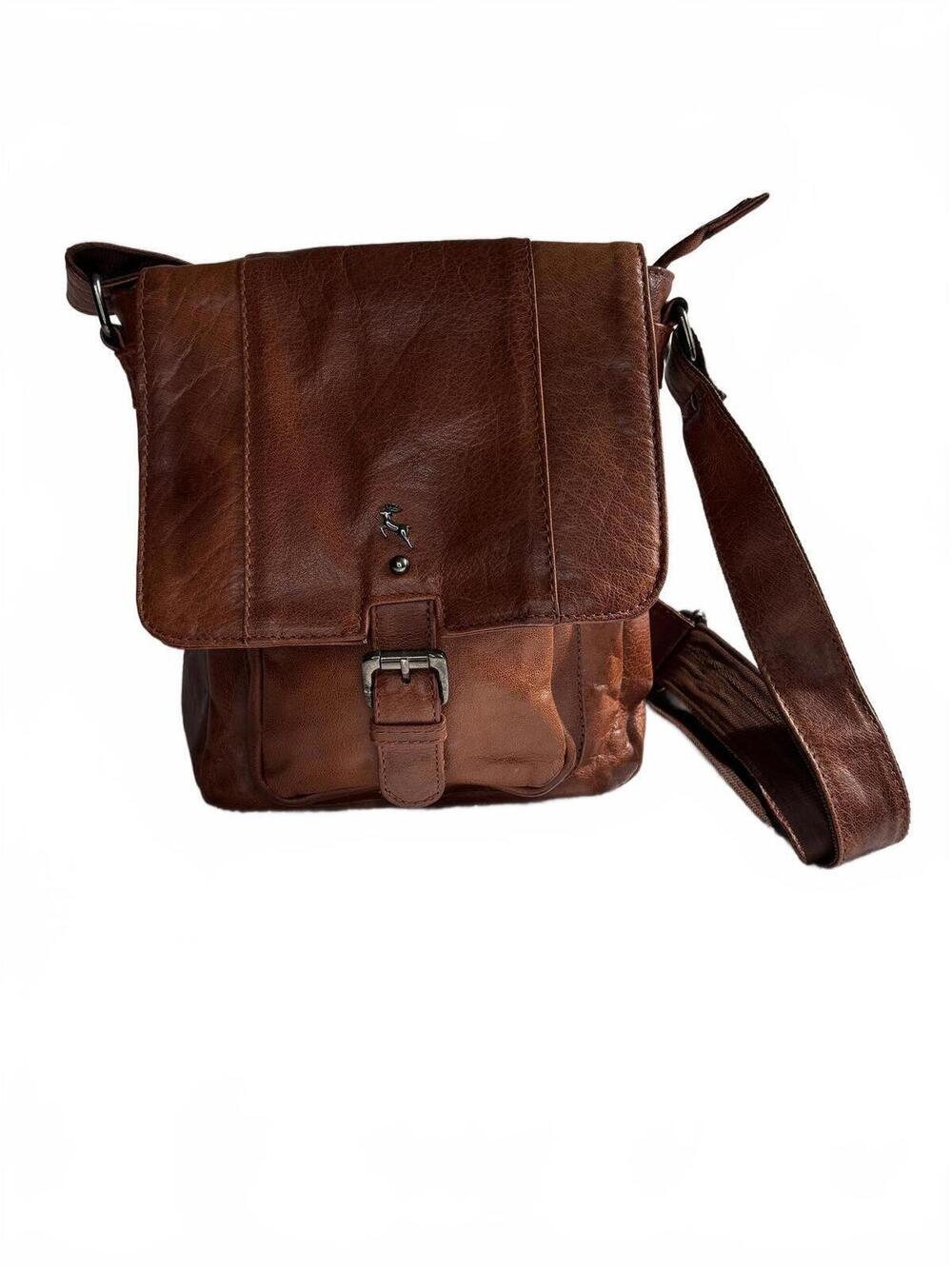 Ashwood Genuine Leather Crossbody Bag In Chestnut Brown Leather